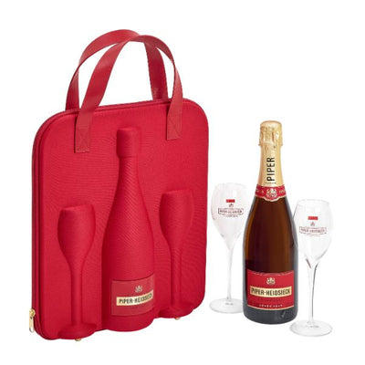 Piper-heidsieck Champagne Brut 0,75 Ltr Rejsetaske M. 2 Glas