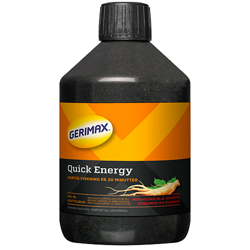 Gerimax Instant Energy flydende kosttilskud med ginseng, guarana og rosenrod, 400 ml