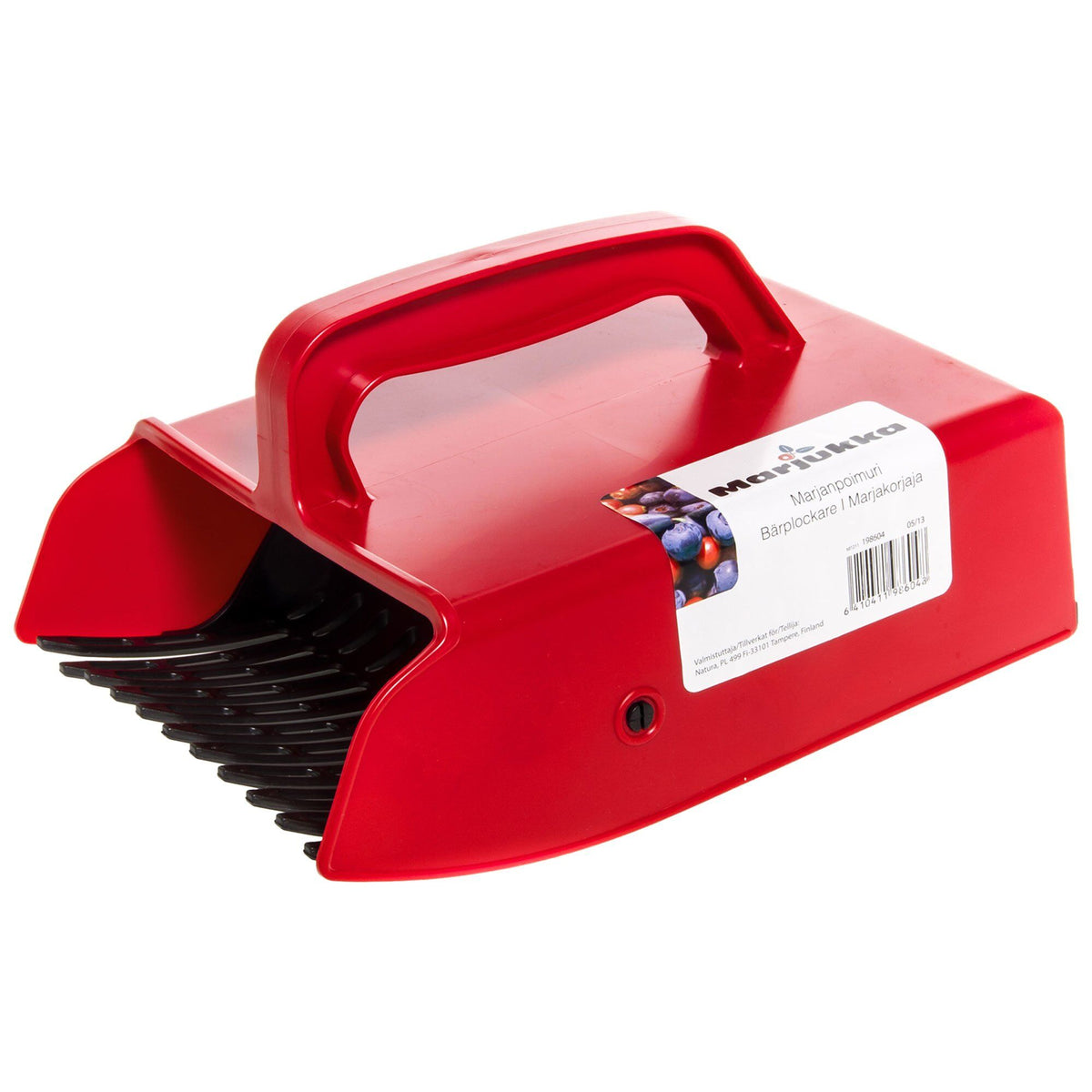 Bærplukker i plast med sort plastgitter, 17,5 cm, fra Marjukka