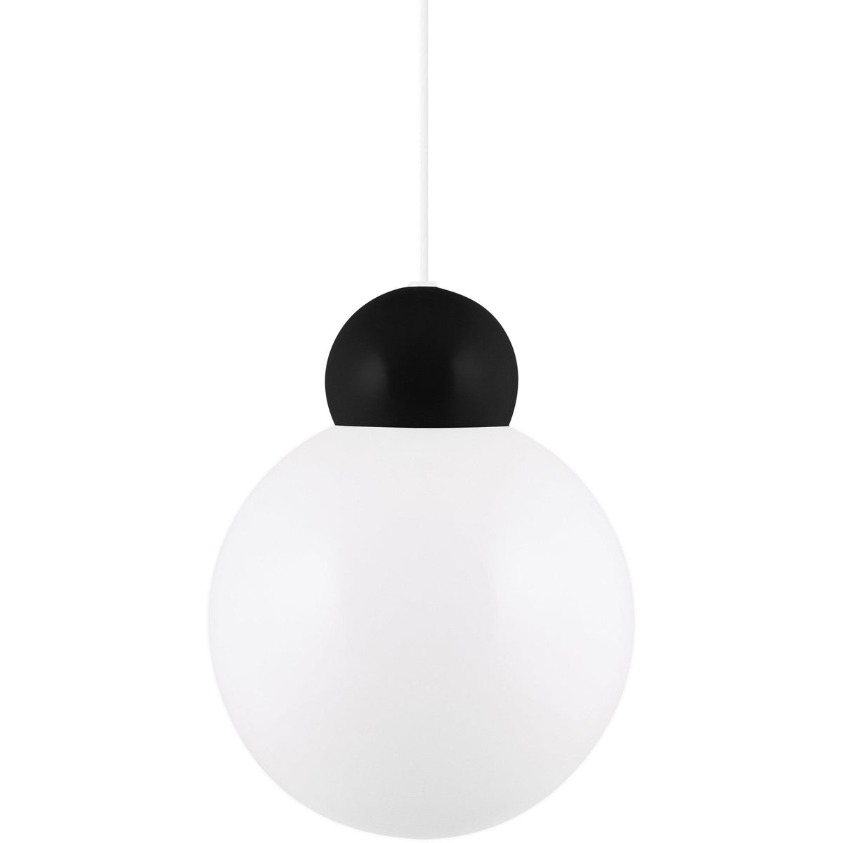 Sort Globen Lighting Ripley 25 pendel med opalhvid glaskop
