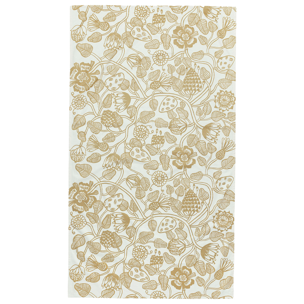 Marimekko Tiara dug i hvid og guld, 135 x 250 cm