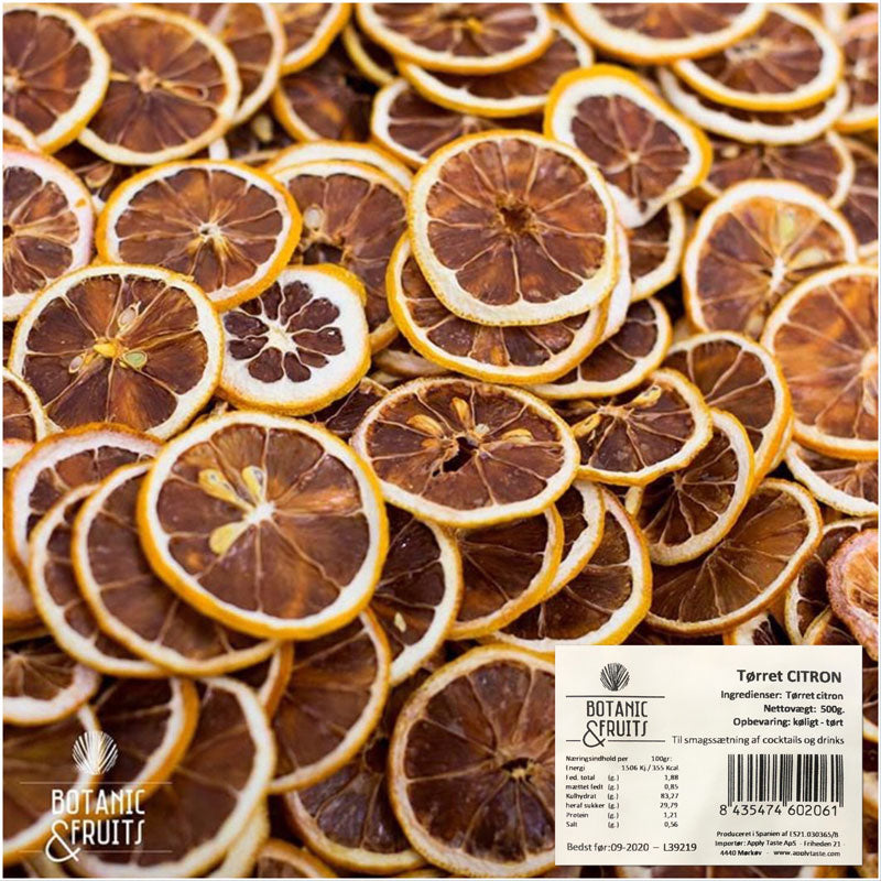 Pose med tørrede citronskiver fra Botanicals, 500 g med cirka 320 stk.