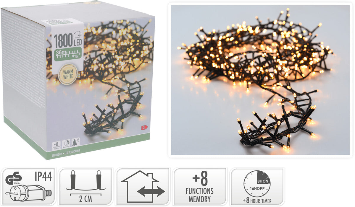 Se Micro Cluster lyskæde - 1800 LED - 36 meter, varmhvid ❤ Kæmpe udvalg i Bolig og Haven - Køb online på udsalg og tilbud lige nu ❤ Lav fragtpris og hurtig levering - Varenummer: Bolig&Haven-53001597681994 og barcode / Ean: 8720573814591 på lager - Udsalg på Spar helt op til 57% - Udsalg på produkter fra mere end 2.739 brands