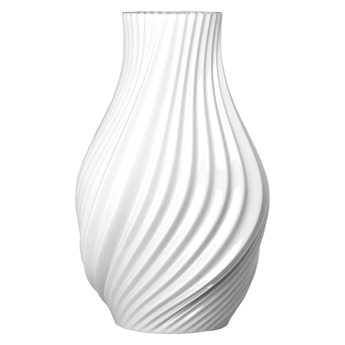 Hvid Twist vase på 18 cm i porcelæn fra Lyngby Porcelæn