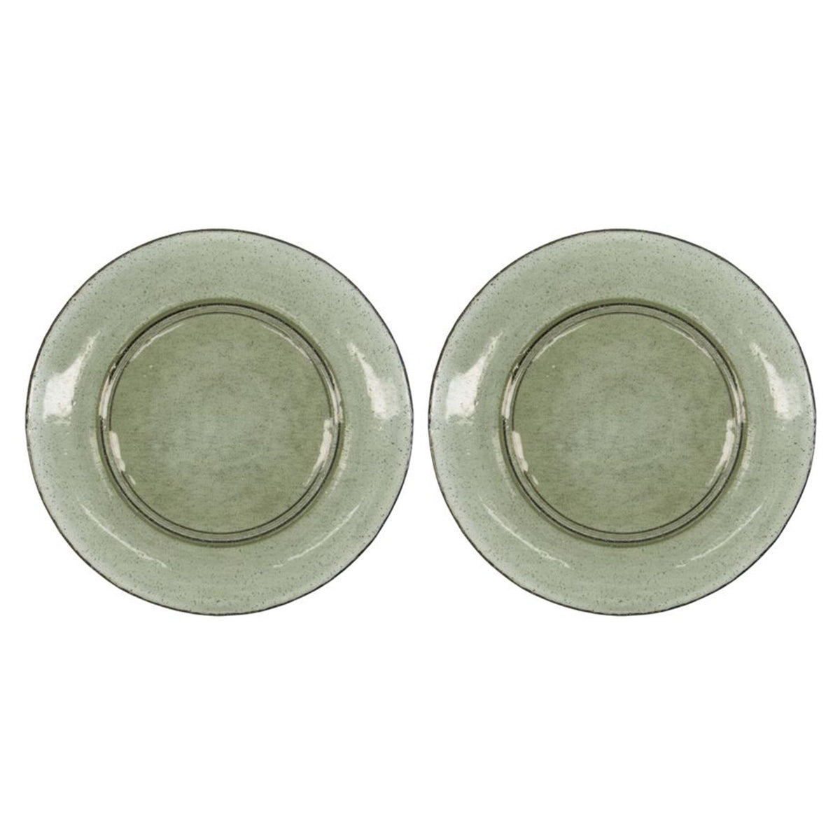 House Doctor Rain tallerkener i grønt glas, 27 cm, sæt med to