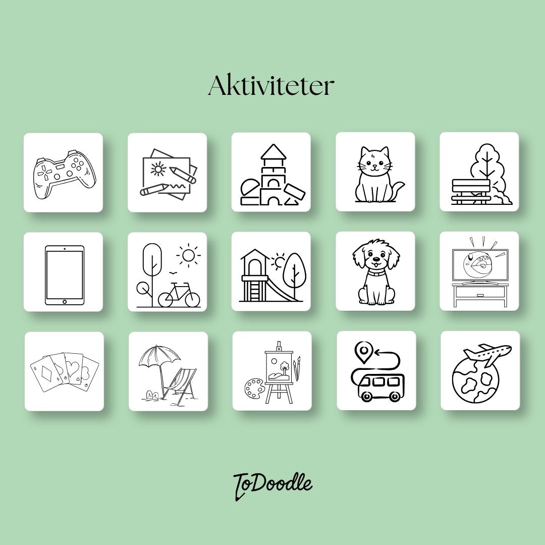 ToDoodle pictogrammer pakke 3 med 15 motiver af forskellige aktiviteter