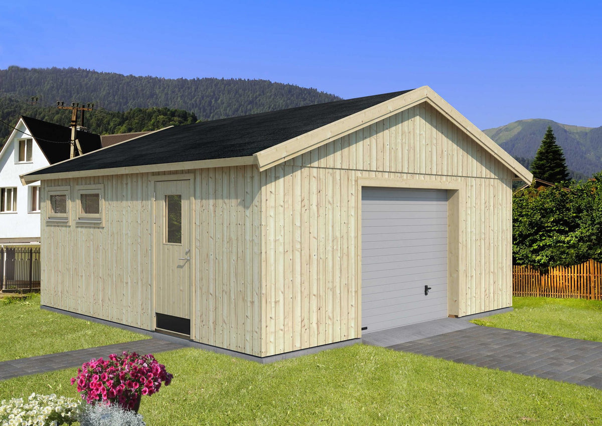 Garage 560 enkelt trægarage på 32 m² fra Sølund Huse