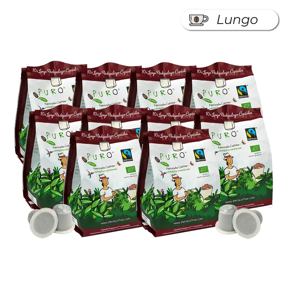 Puro Archipelago lungo kaffekapsler, pakke med 100 stk.