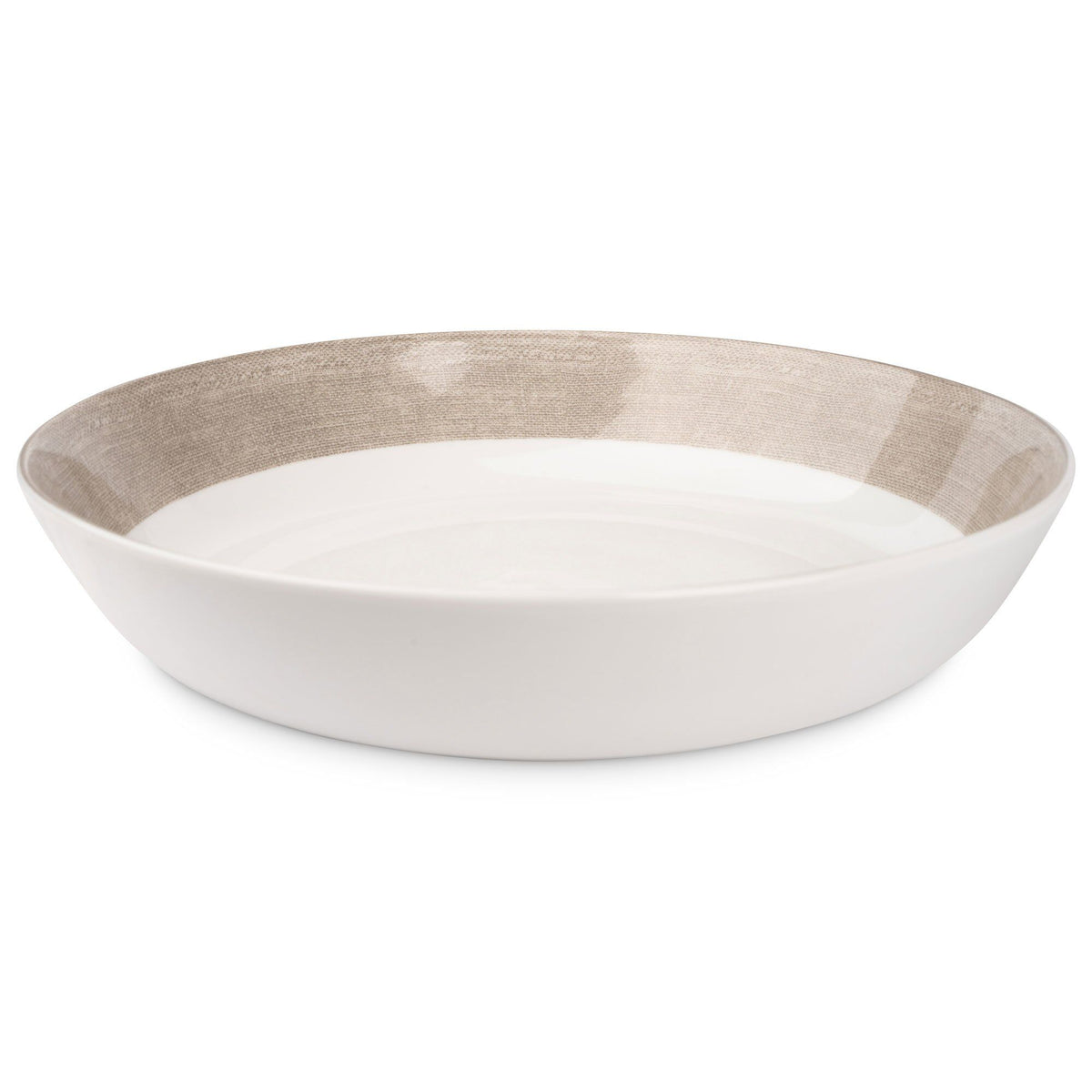 Magnor Linen skål, 31 cm, med lys finish i brune og hvide nuancer