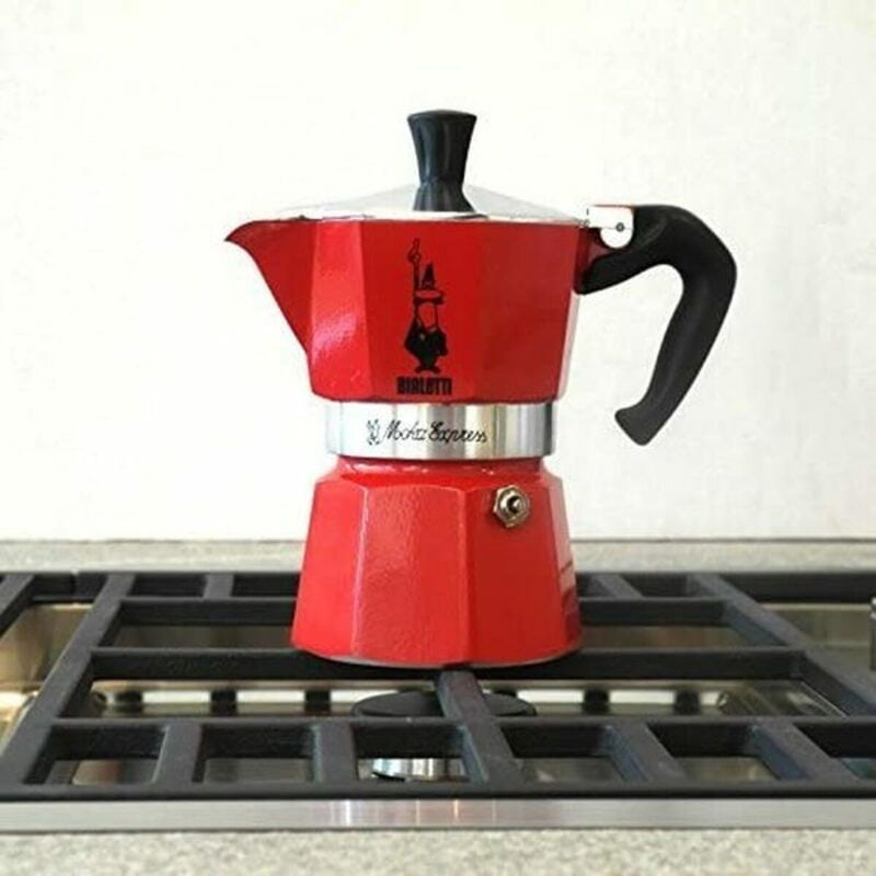 Italiensk Kaffebrygger Bialetti Moka Rød 3 Skodelice Metal Aluminium (3 enheder)