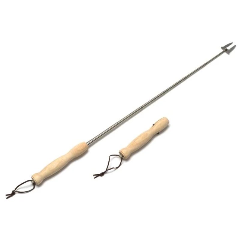 Teleskopisk grillpind i rustfrit stål og gummitræ fra Bercato, op til 80 cm