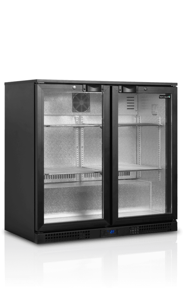 Sort Tefcold BA21H backbar køleskab, 188 liter