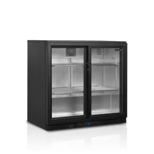Sort Tefcold BA26S backbar køleskab, 182 liter