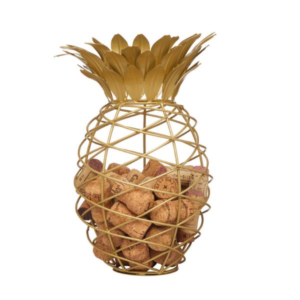 BarCraft propholder formet som en ananas i mat guld til vin- og champagnekorkpropper