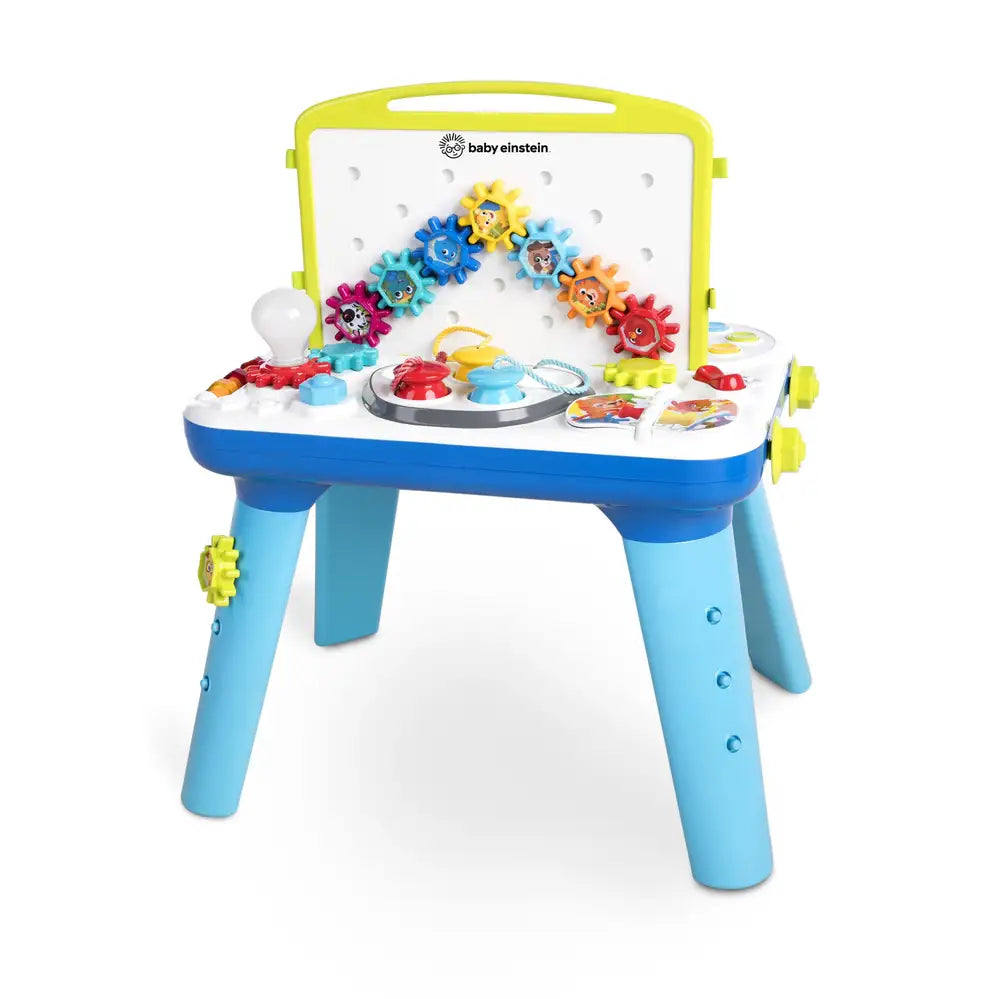 Baby Einstein aktivitetsbord med roterende gear, farvekredsløb og blinkende lys