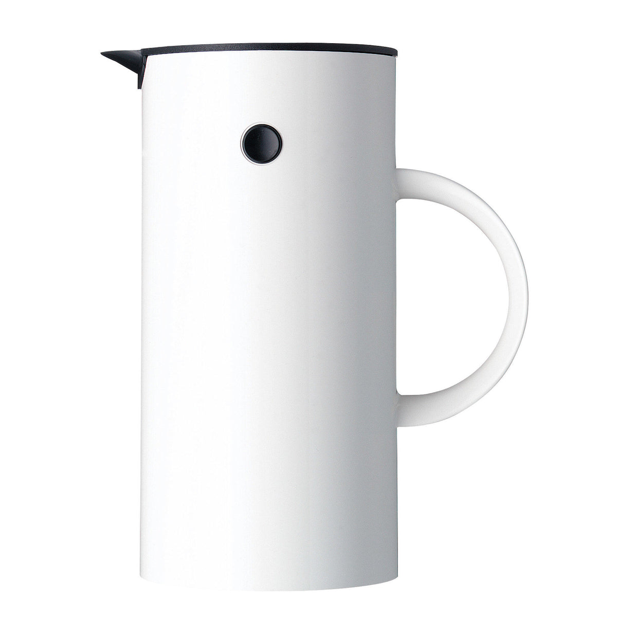 Hvid Stelton EM77 termokande på 0,5 liter med vippeprop og skruelåg