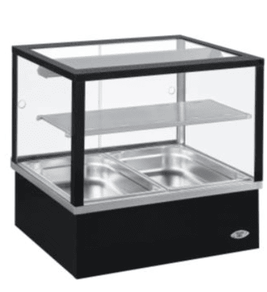 Roller Grill BMV20B sort varmemontre med glassider til 2x 1/1 GN beholdere
