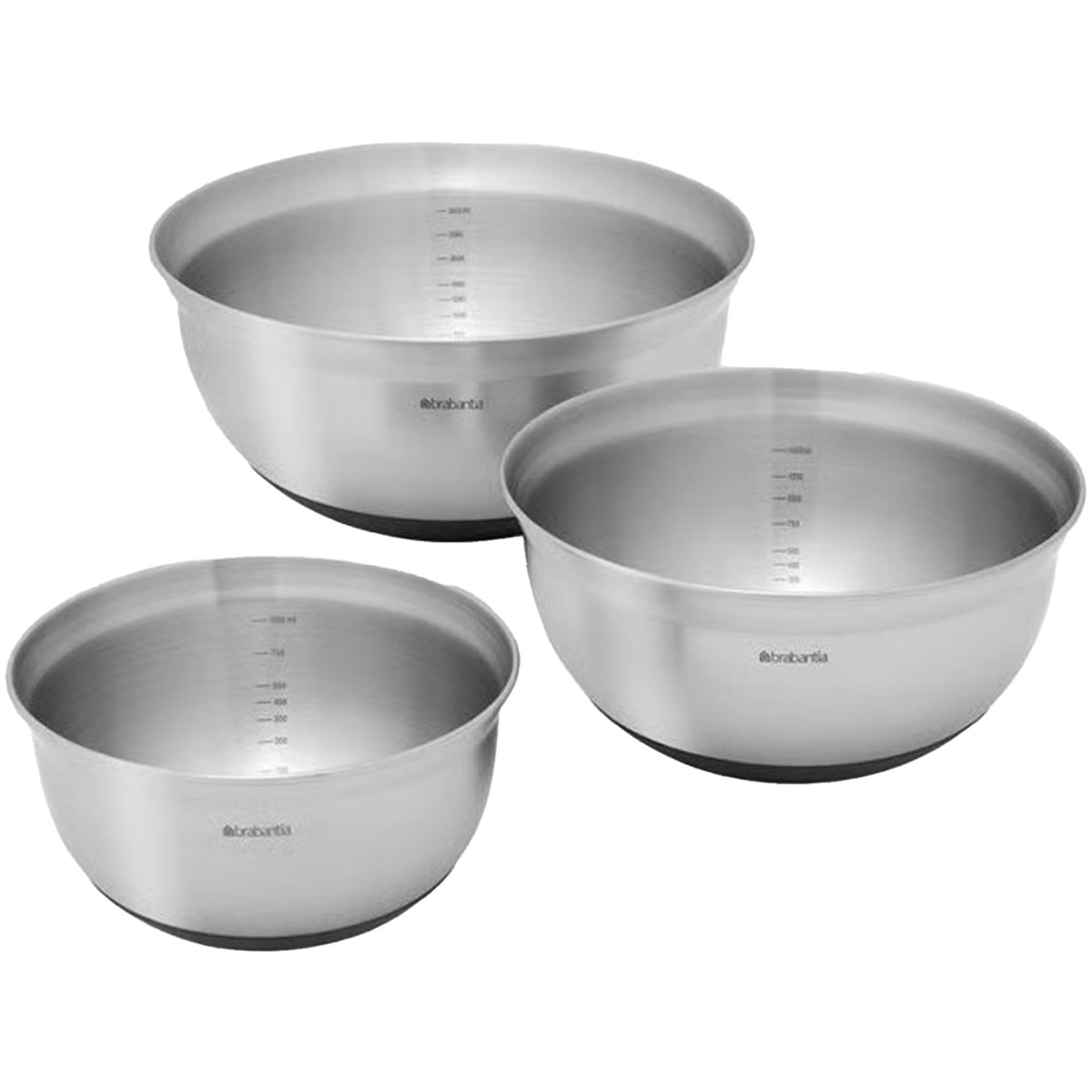 Brabantia Profile skålsæt med tre skåle i mat stål