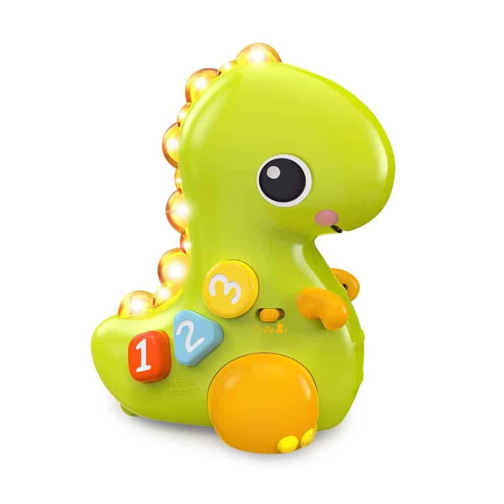 Bright Starts Go Go Dino musikalsk dinosaurlegetøj med lys til kravlebørn