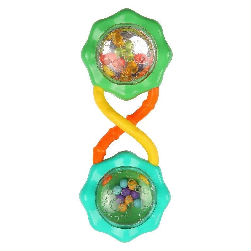 Bright Starts Rattle & Shake Barbell rangle formet som en grøn vægtstang