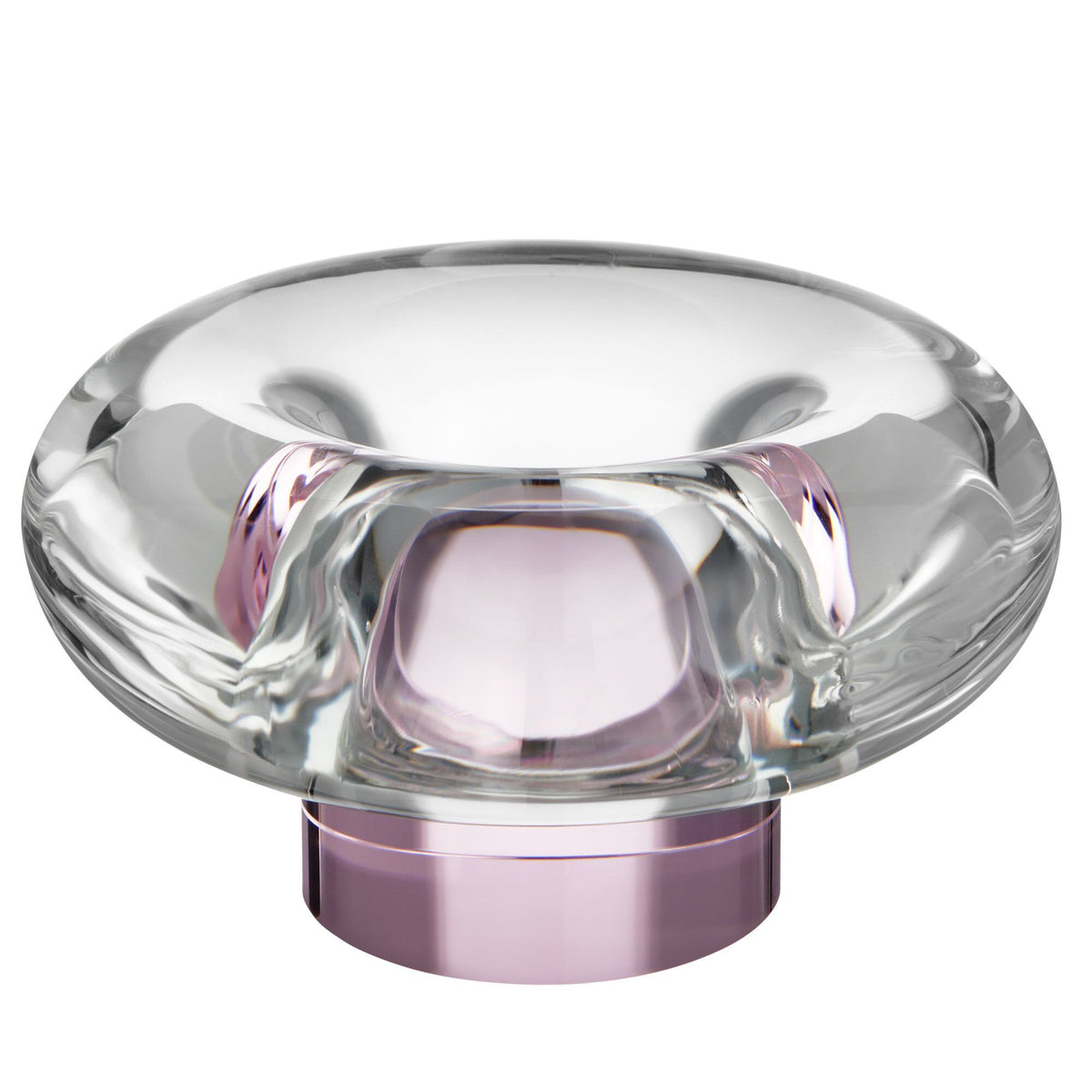 Rosa Kosta Boda Orion fyrfadsstage i glas, 63 mm høj