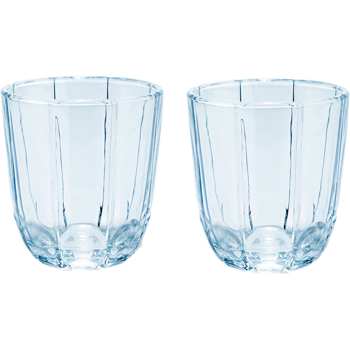 To Holmegaard Lily vandglas i farven blue iris, 32 cl