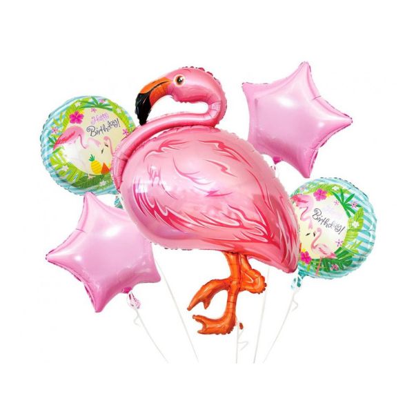 Folieballon Flamingo Sæt / 5 Stk.