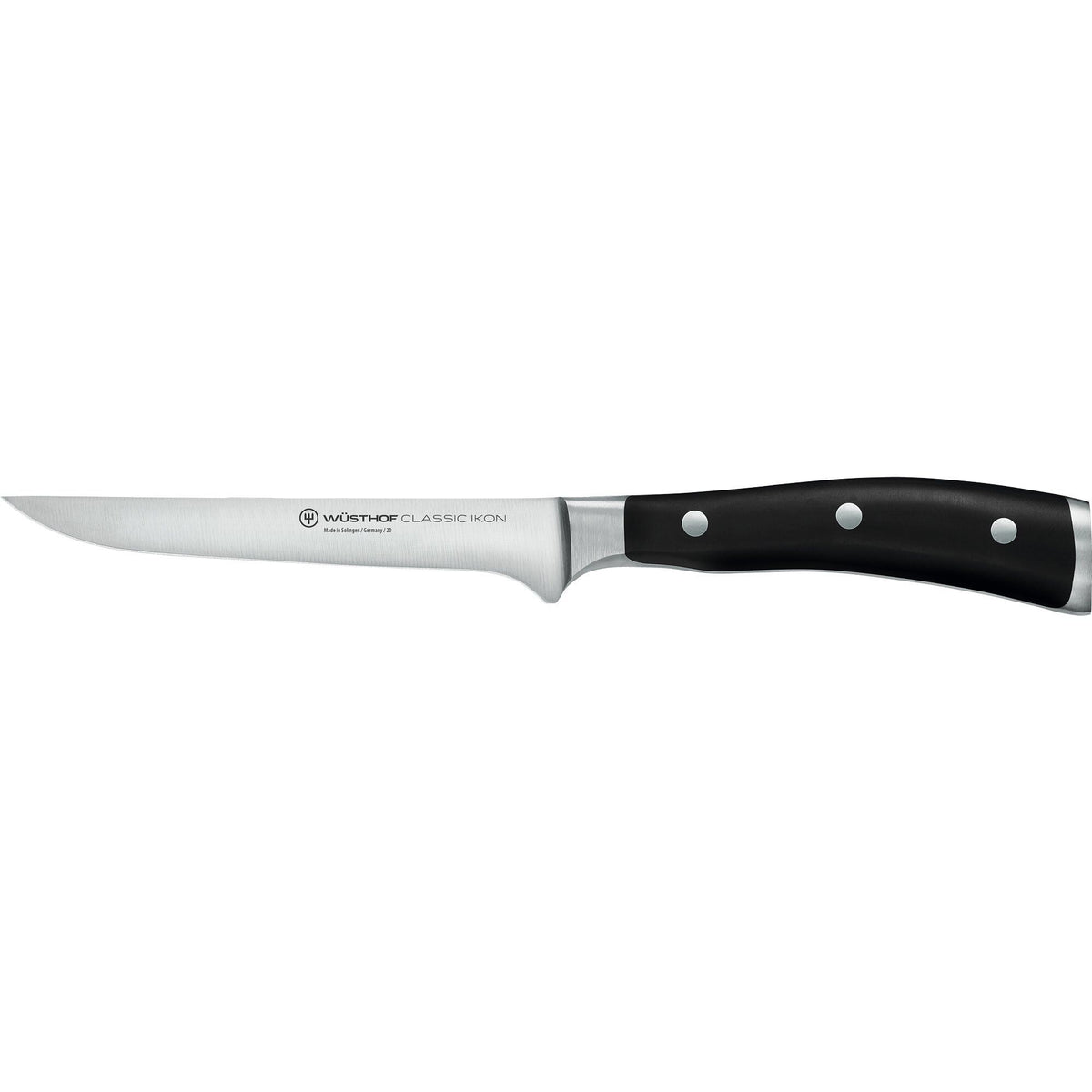 Sort Wüsthof Classic Ikon udbenerkniv på 14 cm