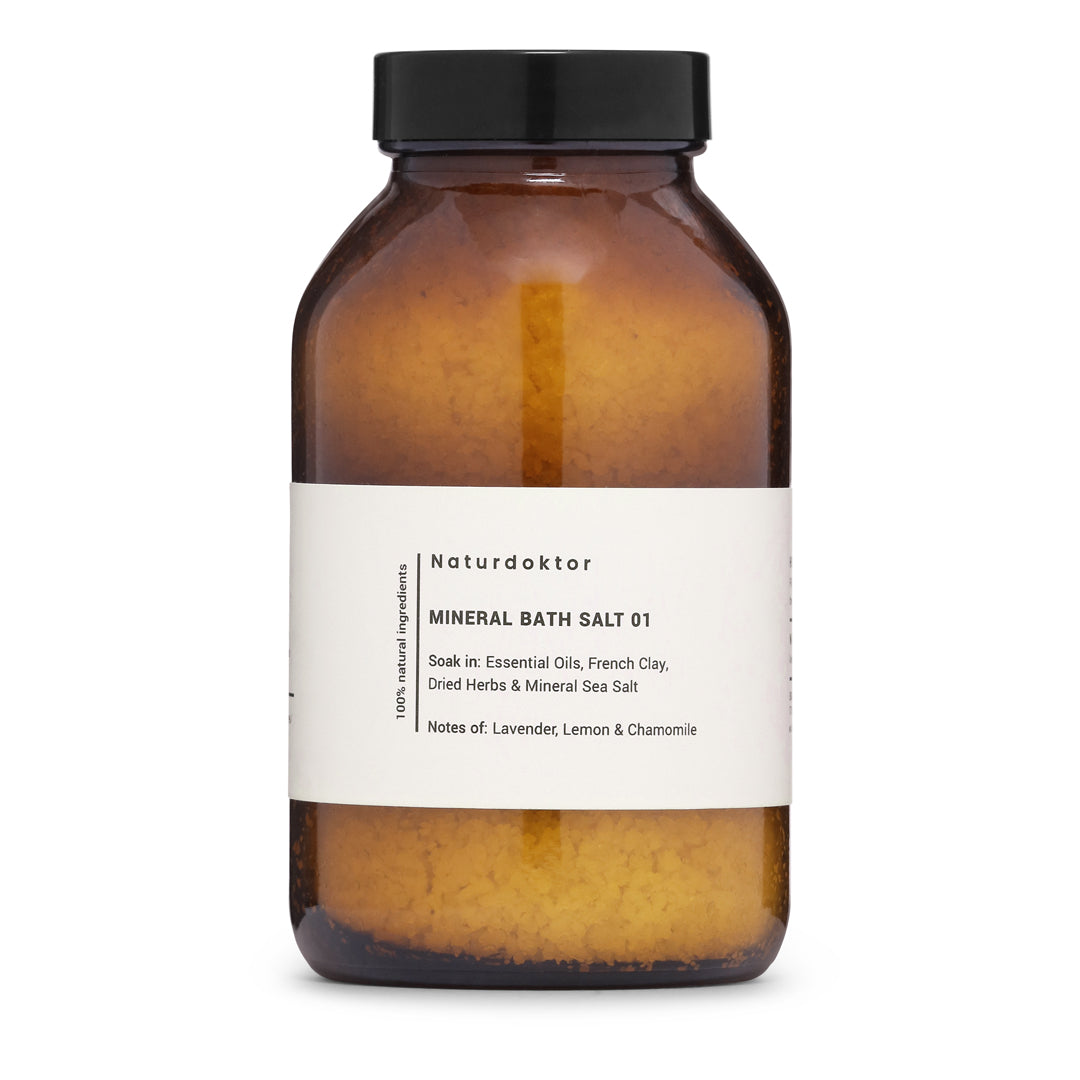 Naturdoktor badesalt 01, mineral badesalt med lavendel, citron og kamille, 500 g