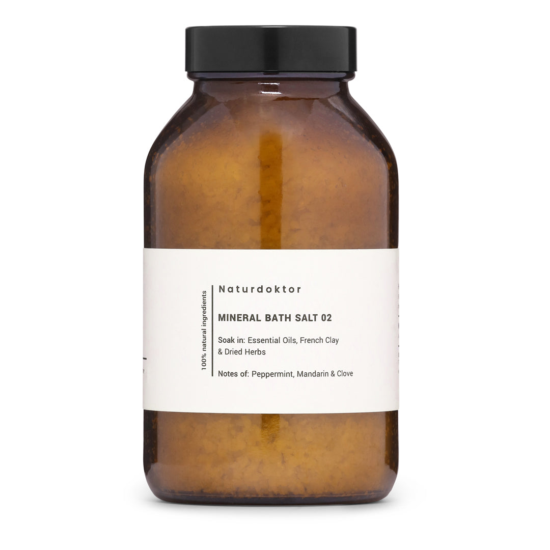Naturdoktor mineral badesalt 02 med pebermynte, mandarin og kryddernellike, 500 g