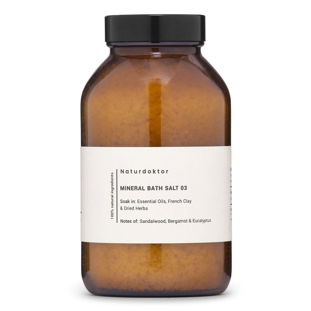 Naturdoktor mineral badesalt 03 med sandeltræ, bergamot og eukalyptus, 500 g