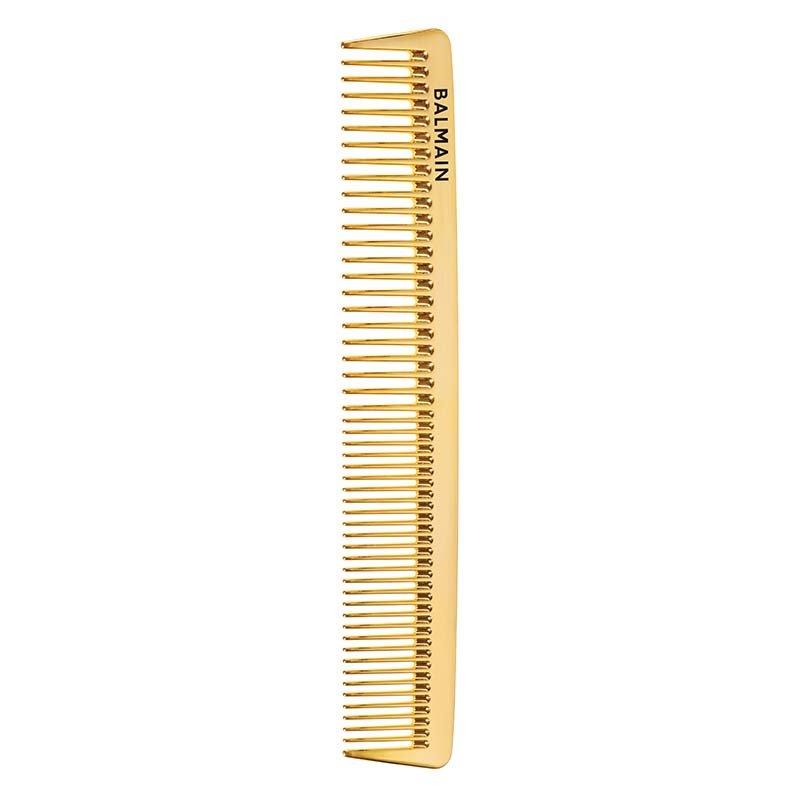 Balmain Golden Cutting Comb klippekam med guldbelægning og brede og fine tænder