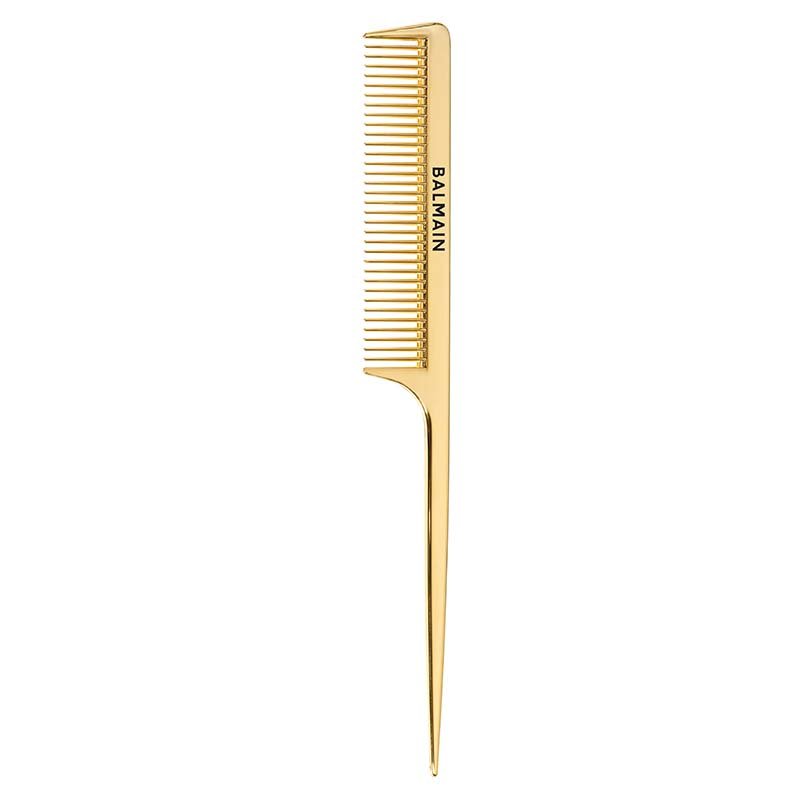 Balmain Golden Tail Comb, slangekam i 14K guld med fin spids hale til sektionering og skilninger