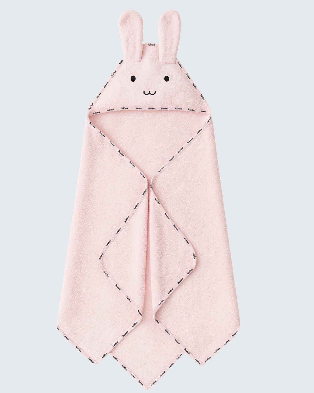 Hairlust Bamboo Baby Hooded Towel babyhåndklæde med hætte og Bunny-motiv i bambus