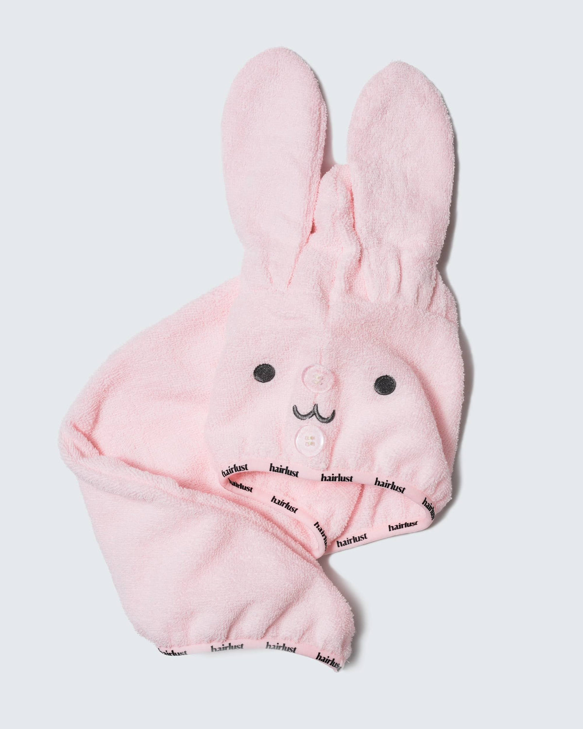 Børne-turbanhåndklæde Bamboo Hair Towel Wrap Kids fra Hairlust i bambus med Bunny-motiv