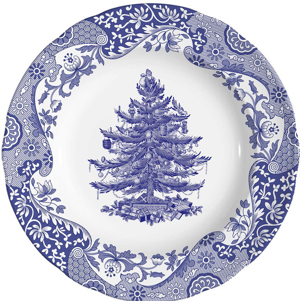 Spode Blue Italian Christmas Tree tallerken på 20 cm til julebordet