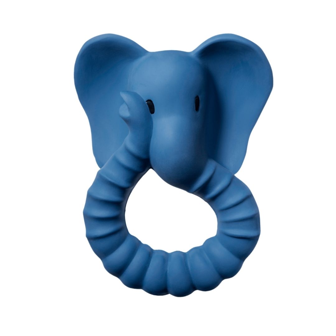 Blå elefant-bidering i naturgummi fra Natruba