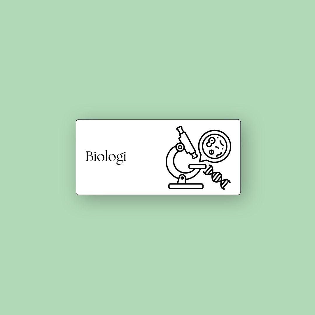 Hvid magnetisk ToDoodle skemabrik med motiv til faget biologi
