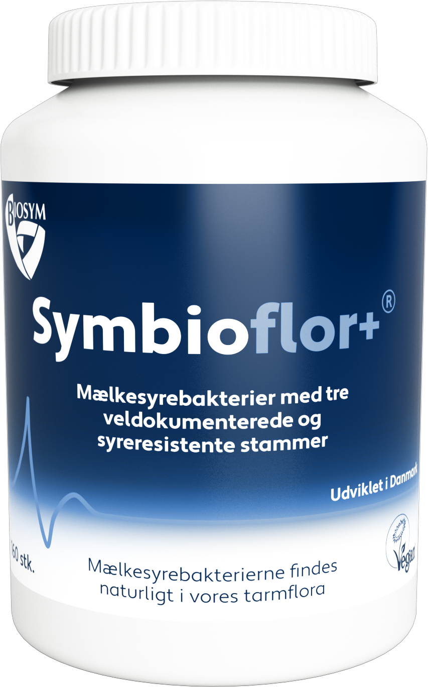 Biosym Symbioflor+ mælkesyrebakterier, pakning med 160 kapsler