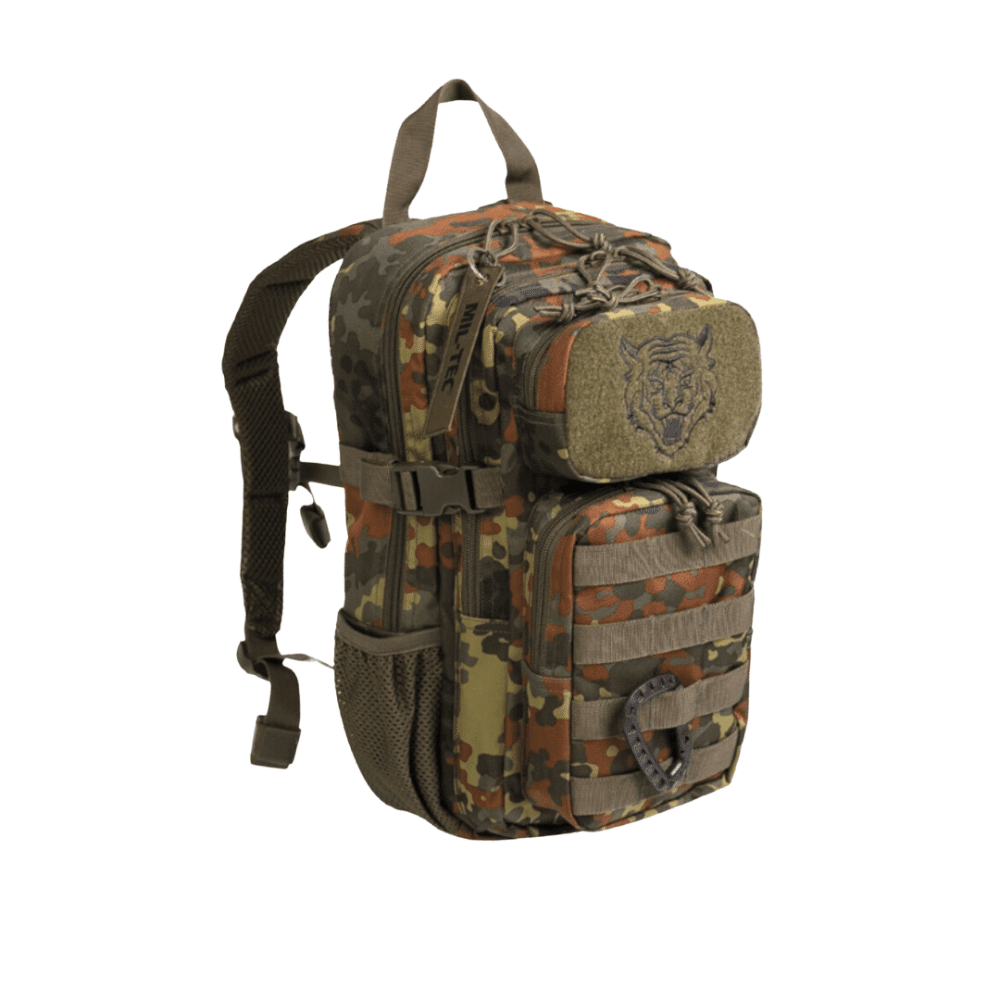 Børnehavetaske i Flecktarn camo-mønster, børneversion af US Assault Pack