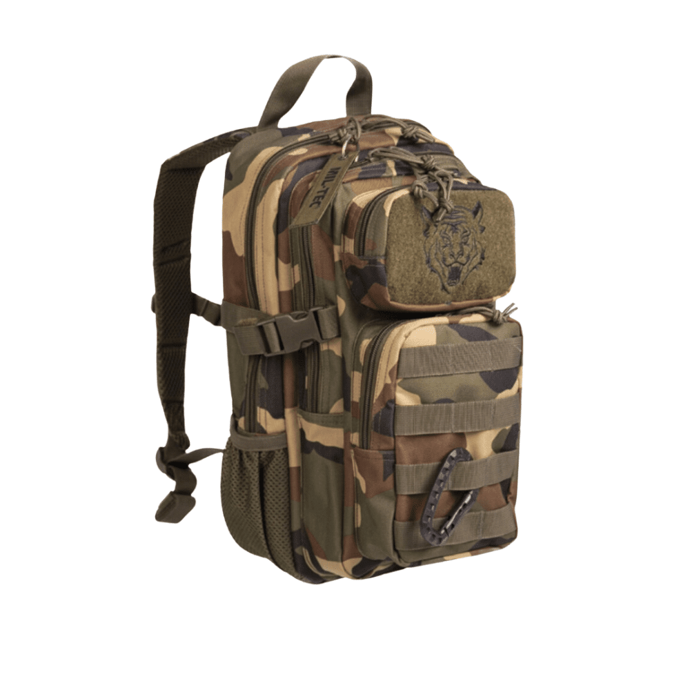 Børnehavetaske i Woodland Camo-mønster med plads til barnets ting