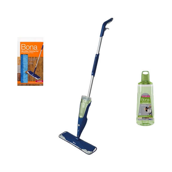 Bona pakkeløsning med Premium Spray Mop til rengøring af klinker, laminat og vinylgulve