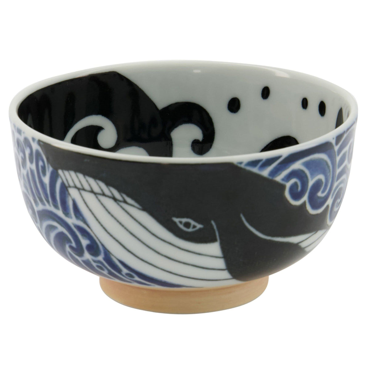 Tokyo Design Studio Ohira Whale Tayo porcelænsskål med hvalmønster, 500 ml