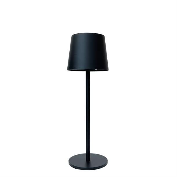 Se Genopladelig bordlampe med kelvin-skift, trinløst dæmpning, 27,5 cm høj, i sort farve - IP44 - Udendørsbelysning > Genopladelige lamper - Anna&