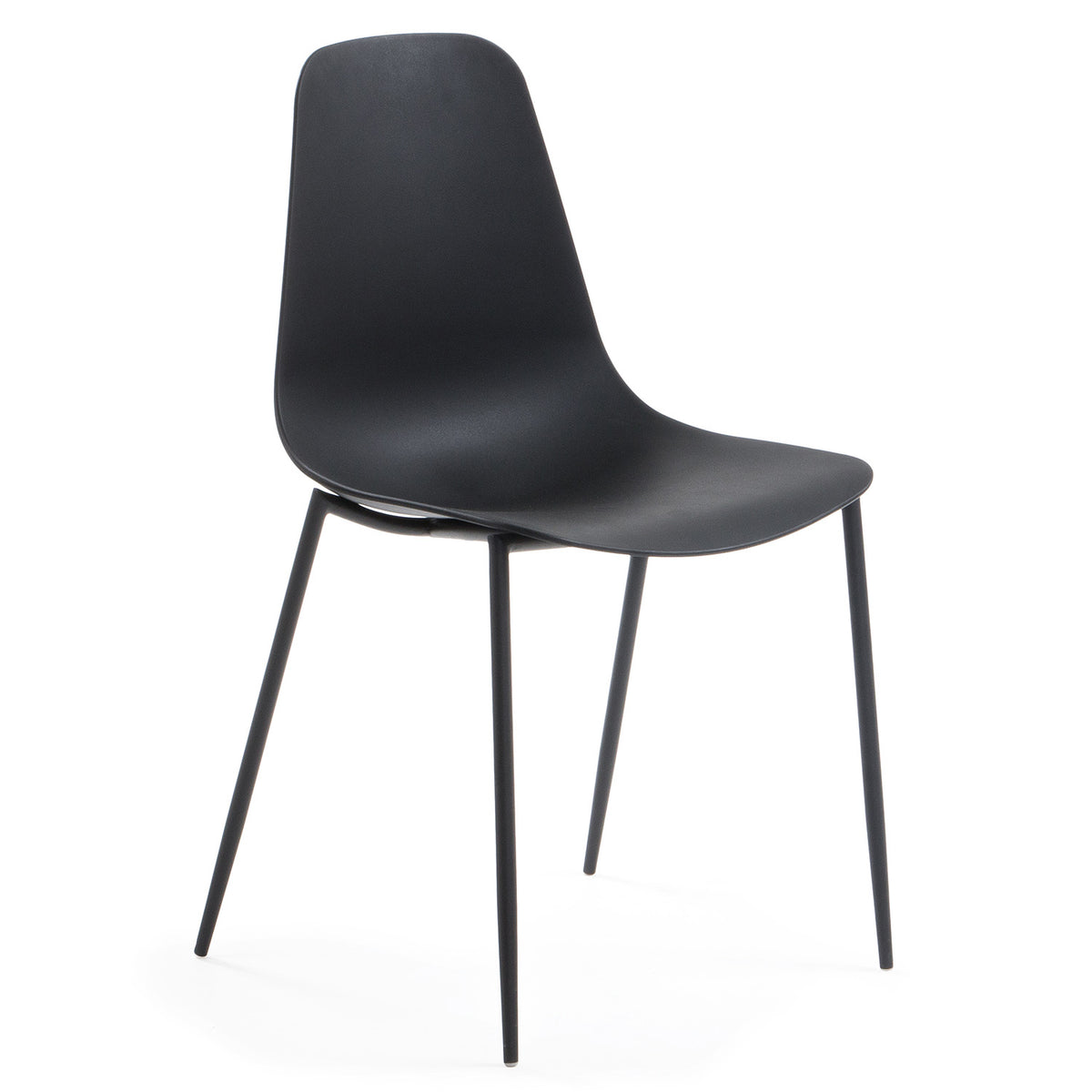 Kave Home Wassu sort spisebordsstol i plastik og metal