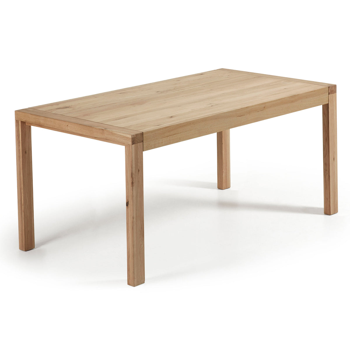 Kave Home Vivy spisebord i egetræsfinér med tillægsplade, 180(230) x 90 cm