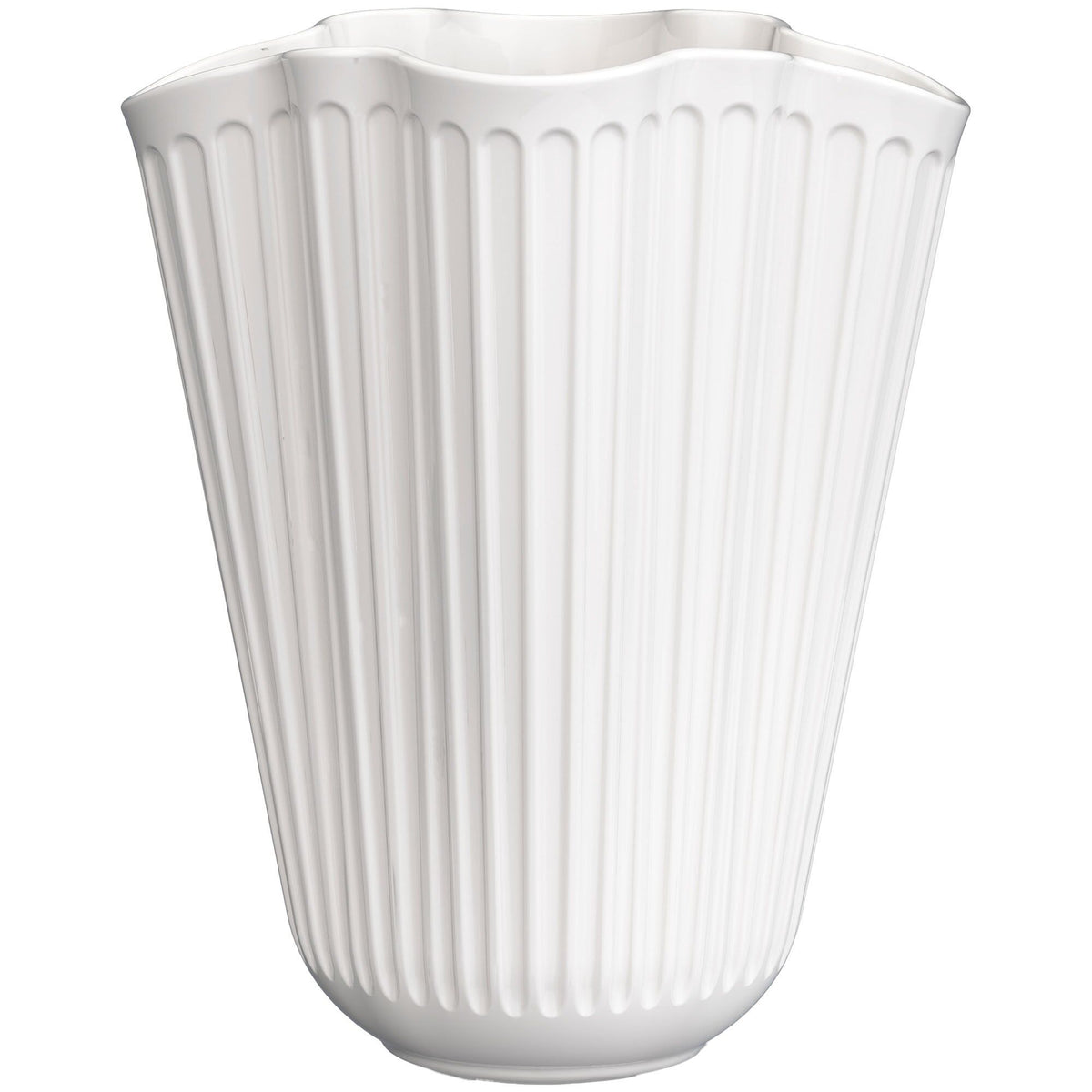 Hvid Kähler Hammershøi Unfold vase på 20,5 cm med foldet design