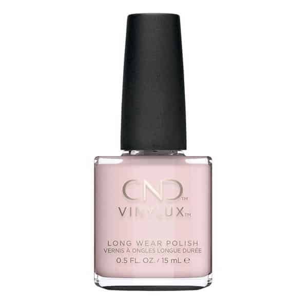 Flaske CND Vinylux Negligee #132, klassisk halvtransparent ballerinarosa neglelak