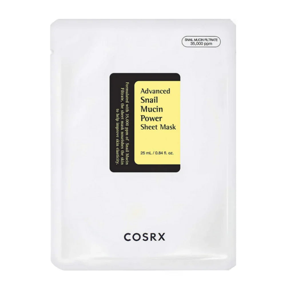 COSRX Advanced Snail Mucin Power Essence Sheet Mask, ansigtsmaske med sneglesekret