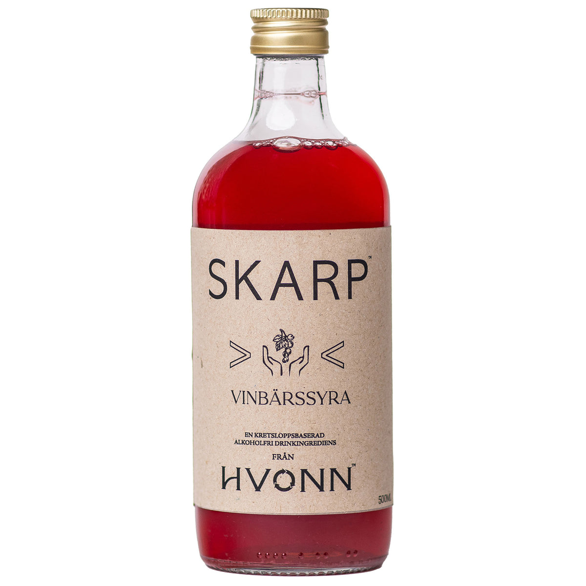 Hvonn Skarp Vinbärssyra, drik af røde ribs, 500 ml